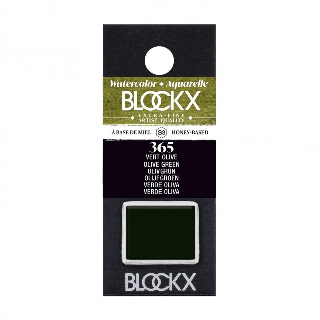 Blockx Extra Fine Half Pan Ακουαρέλας 365 Olive Green Series 3