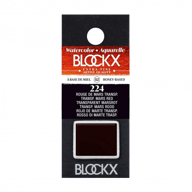 Blockx Extra Fine Half Pan Ακουαρέλας 224 Transparent Mars Red Series 2