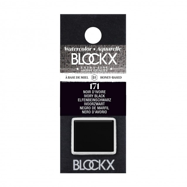 Blockx Extra Fine Half Pan Ακουαρέλας 171 Ivory Black Series 1