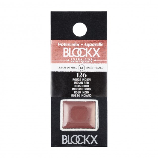 Blockx Extra Fine Half Pan Ακουαρέλας 126 Indian Red Series 1