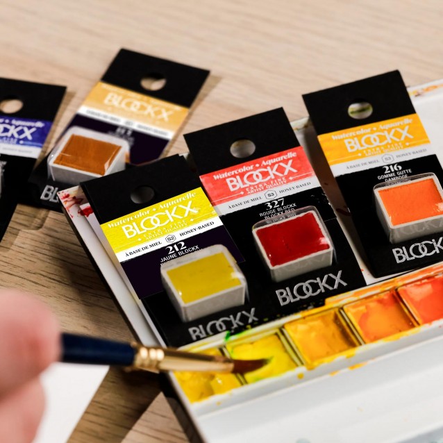 Blockx Extra Fine Half Pan Ακουαρέλας 363 Golden Green Series 3