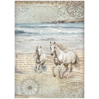 Stamperia Ριζόχαρτο Decoupage A4 (21x29,7cm) Silent Sea horses