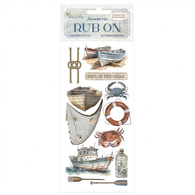 Stamperia Χαλκομανίες Rub-On 10X21,6cm Silent Sea boat
