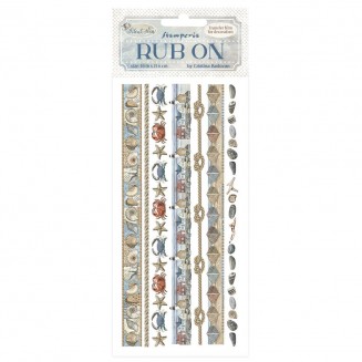 Stamperia Χαλκομανίες Rub-On 10X21,6cm Silent Sea stripes
