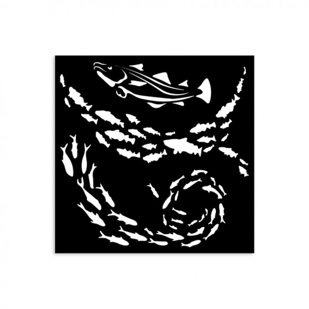 Stamperia Χονδρό Στένσιλ 0,5mm 12X12cm Silent Sea fish