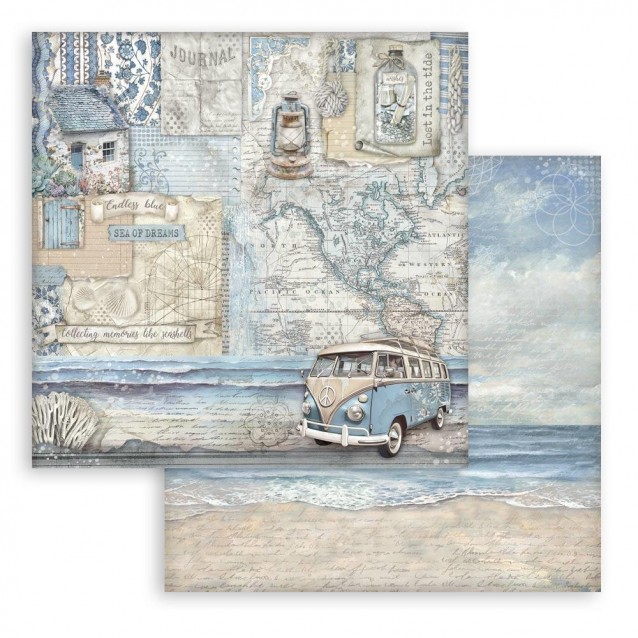 Stamperia Χαρτί Scrapbooking 30,5X30,5cm Διπλής Όψης Silent Sea Van