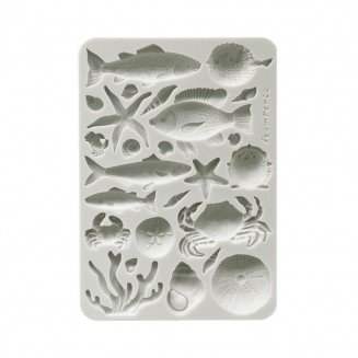 Stamperia Εύκαμπτα Καλούπια Σιλικόνης A5 Silent Sea Shells and Fish