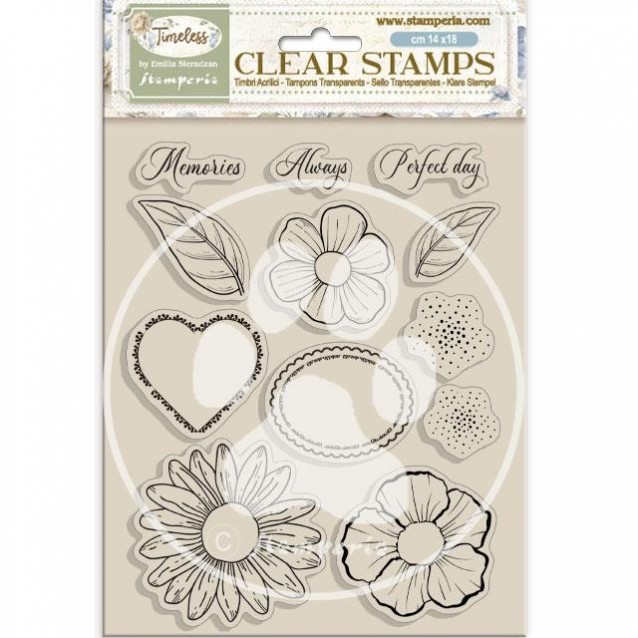 Stamperia Ακρυλική Σφραγίδα 14x18cm Timeless Flowers & Hearts