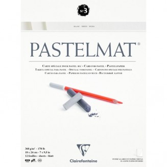 Clairefontaine Μπλοκ Pastelmat Nο.3 Κολλητό 12 Λευκά Φύλλα 18x24cm 360gr