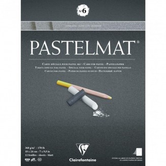 Clairefontaine Μπλοκ Pastelmat Nο.6 Κολλητό 12 Anthracite Φύλλα 18x24cm 360gr
