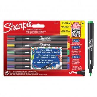 Sharpie 5 Μεσαίοι Ακρυλικοί Μαρκαδόροι