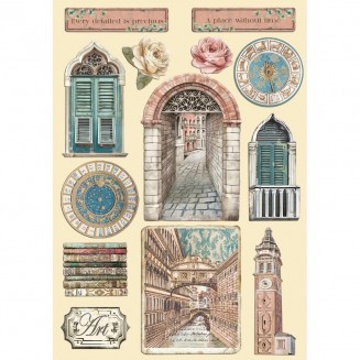 Stamperia Έγχρωμα Ξύλινα Διακοσμητικά A5 (14,8Χ21cm) Venice City of Art