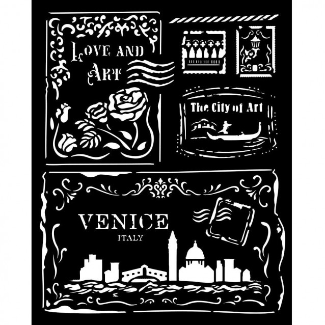 Stamperia Χονδρό Στένσιλ 0,5mm 20x25cm Venice City of Art Cards
