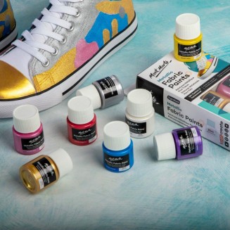 Mont Marte 8 Χρώματα Υφάσματος των 20ml σε Μεταλλικές Αποχρώσεις
