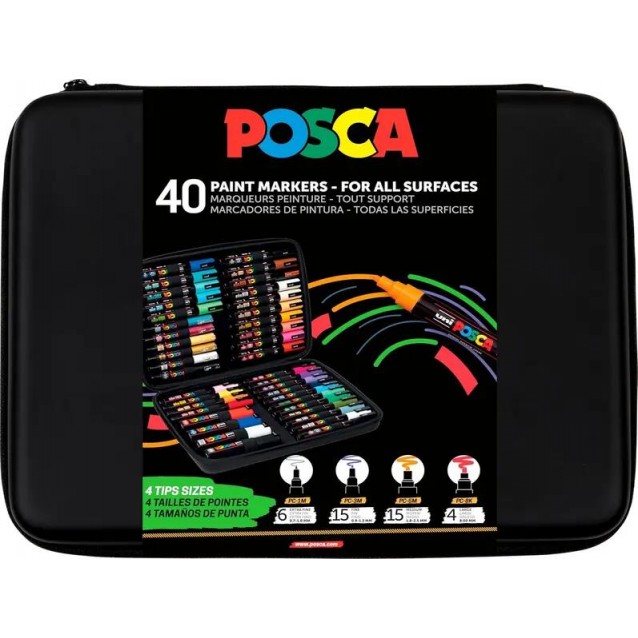 Posca Fine Arts Case Υφασμάτινη Κασετίνα Limited Edition με 40 Μαρκαδόρους