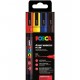 Posca 4 Μαρκαδόροι PC-3M Λεπτοί 0,9-1,3mm Βασικά Χρώματα