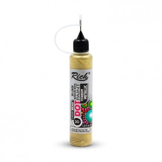 Rich 40ml 3D Dot Paint Metallic White Gold