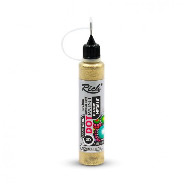Rich 40ml 3D Dot Paint Metallic Soft Gold