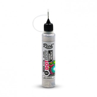Rich 40ml 3D Dot Paint Metallic Silver
