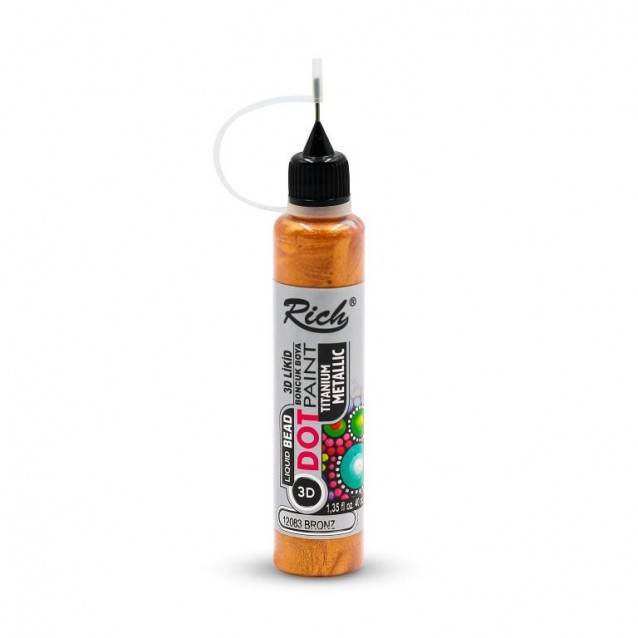 Rich 40ml 3D Dot Paint Metallic Bronze