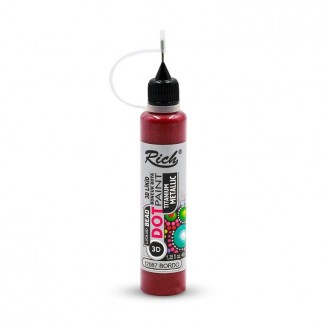 Rich 40ml 3D Dot Paint Metallic Burgundy