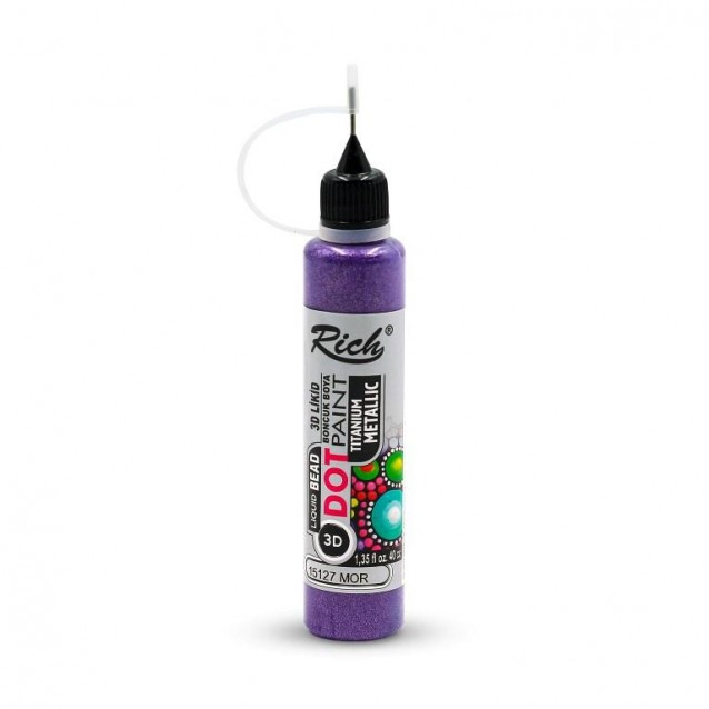 Rich 40ml 3D Dot Paint Metallic Mauve