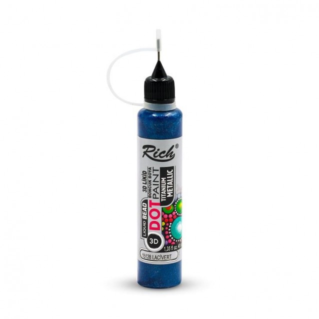 Rich 40ml 3D Dot Paint Metallic Navy Blue