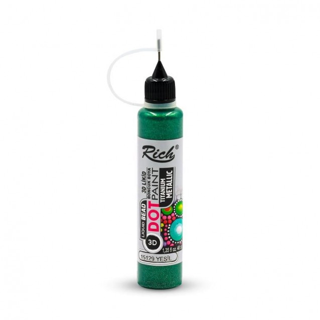 Rich 40ml 3D Dot Paint Metallic Green