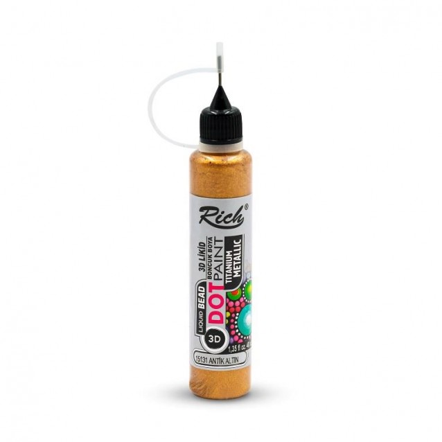 Rich 40ml 3D Dot Paint Metallic Antique Gold