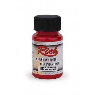 Rich 50ml Μεταλλικό Χρώμα Υφάσματος Red