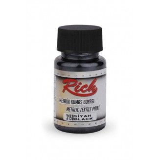 Rich 50ml Μεταλλικό Χρώμα Υφάσματος Black