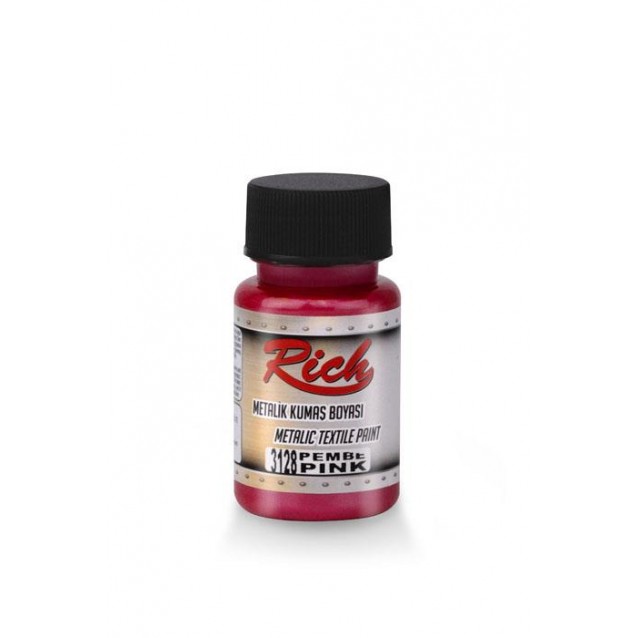 Rich 50ml Μεταλλικό Χρώμα Υφάσματος Pink