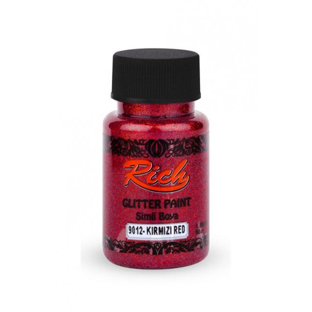 Rich 50ml Χρώμα Glitter Διαφανές 4456 Red