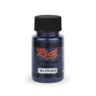 Rich 50ml Χρώμα Glitter Διαφανές 4462 Black