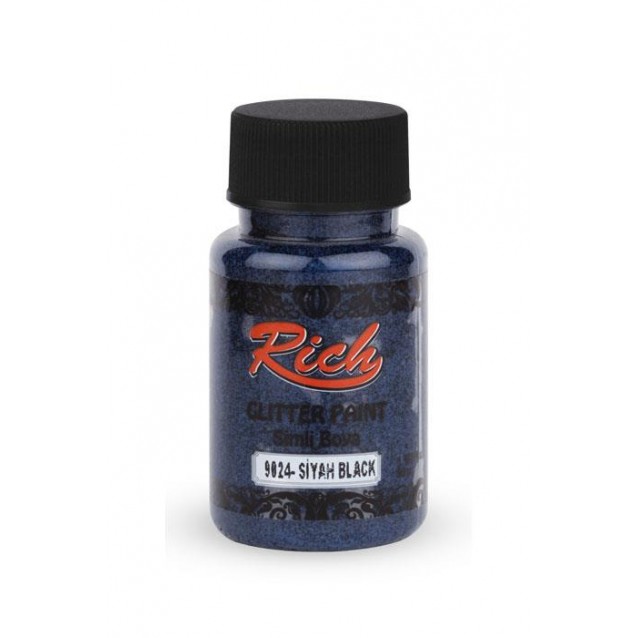 Rich 50ml Χρώμα Glitter Διαφανές 4462 Black
