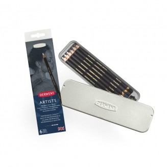 Derwent Μεταλλική Κασετίνα με 6 Μολύβια Artists Black & White
