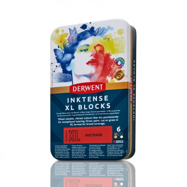 Derwent Μεταλλική Κασετίνα με 6 XL Ράβδους Inktense