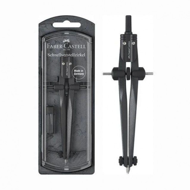 Faber Castell Διαβήτης Stream με Ροδέλα Μαύρος