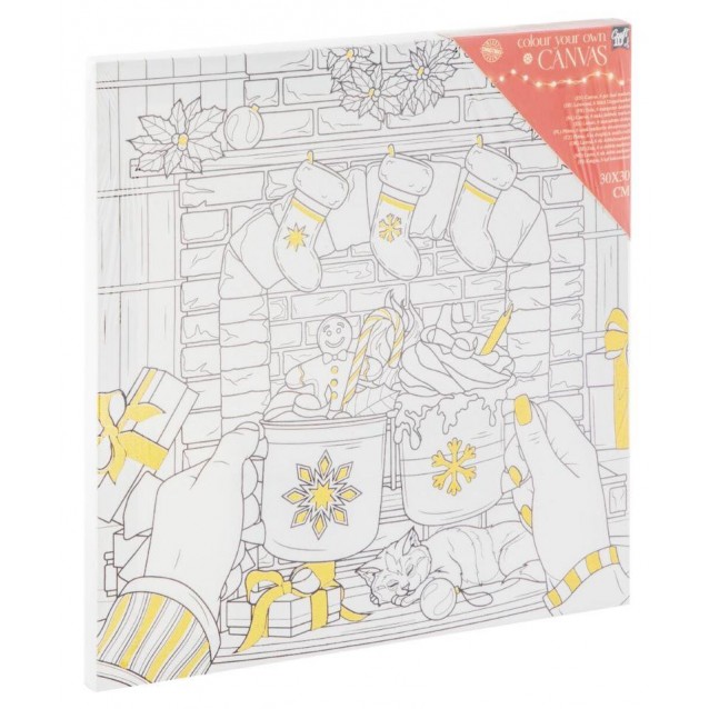 Craft ID Προσχεδιασμένο Τελάρο 30x30cm με 6 Μαρκαδόρους Στολισμένο Τζάκι