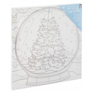 Craft ID Προσχεδιασμένο Τελάρο 30x30cm με 6 Μαρκαδόρους Χιονόμπαλα