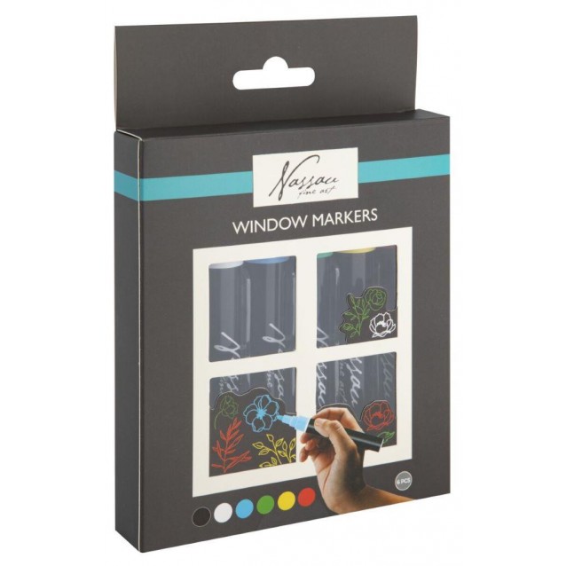 Nassau 6 Μαρκαδόροι για Γυαλί