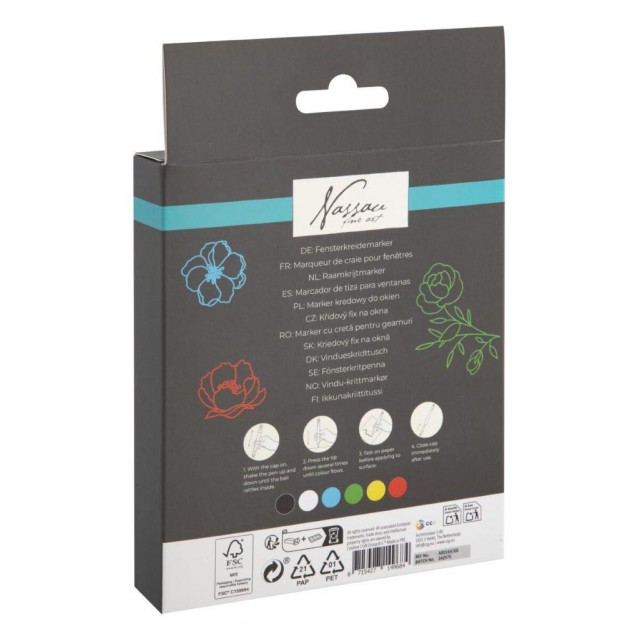 Nassau 6 Μαρκαδόροι για Γυαλί