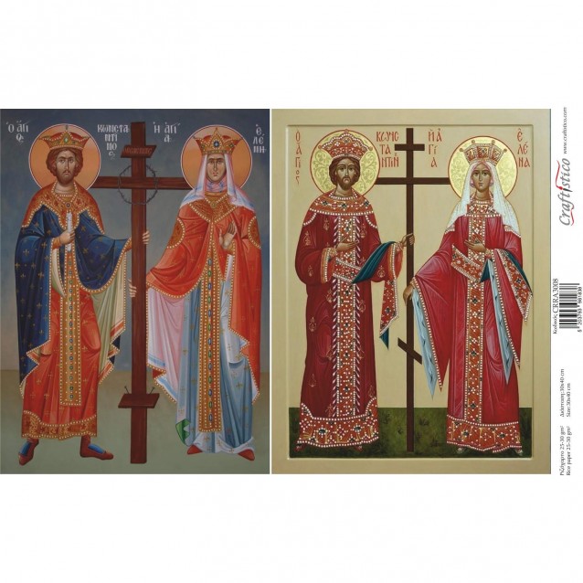 Craftistico Ριζόχαρτο Decoupage 30x40cm Άγιος Κωνσταντίνος και Αγία Ελένη