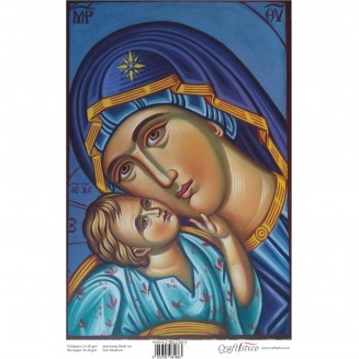 Craftistico Ριζόχαρτο Decoupage 30x40cm Παναγία με Ιησού Χριστό ΙΙΙ