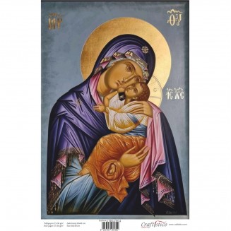 Craftistico Ριζόχαρτο Decoupage 30x40cm Παναγία με Ιησού Χριστό ΙΙ