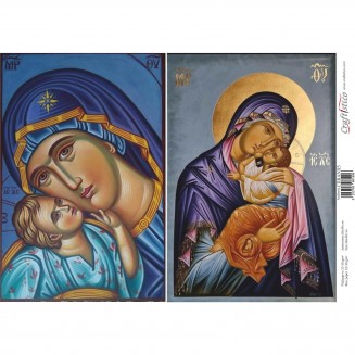 Craftistico Ριζόχαρτο Decoupage 30x40cm Παναγία με Ιησού Χριστό Ι