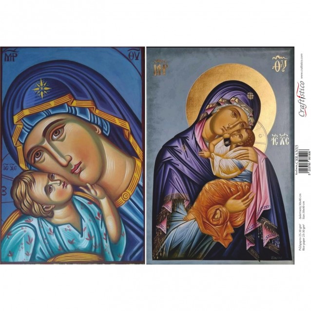 Craftistico Ριζόχαρτο Decoupage 30x40cm Παναγία με Ιησού Χριστό Ι