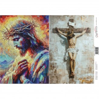 Craftistico Ριζόχαρτο Decoupage 30x40cm Ιησούς Χριστός Εσταυρωμένος II