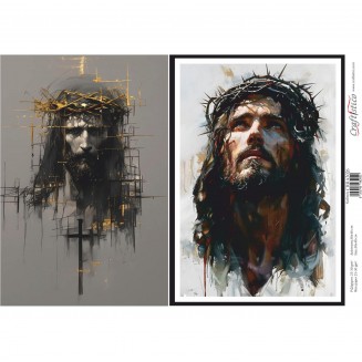 Craftistico Ριζόχαρτο Decoupage 30x40cm Ιησούς Χριστός με το Ακάνθινο Στεφάνι