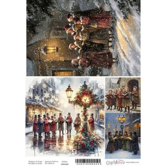 Craftistico Ριζόχαρτο Decoupage 30x40cm Χριστουγεννιάτικα Κάλαντα
